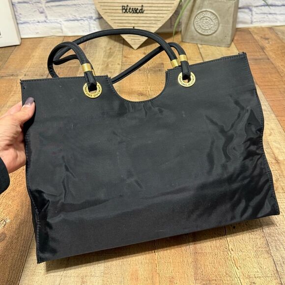 Givenchy Parfums Black Nylon Tote Bag w Gold Signature Logo Accents - Picture 7 of 16